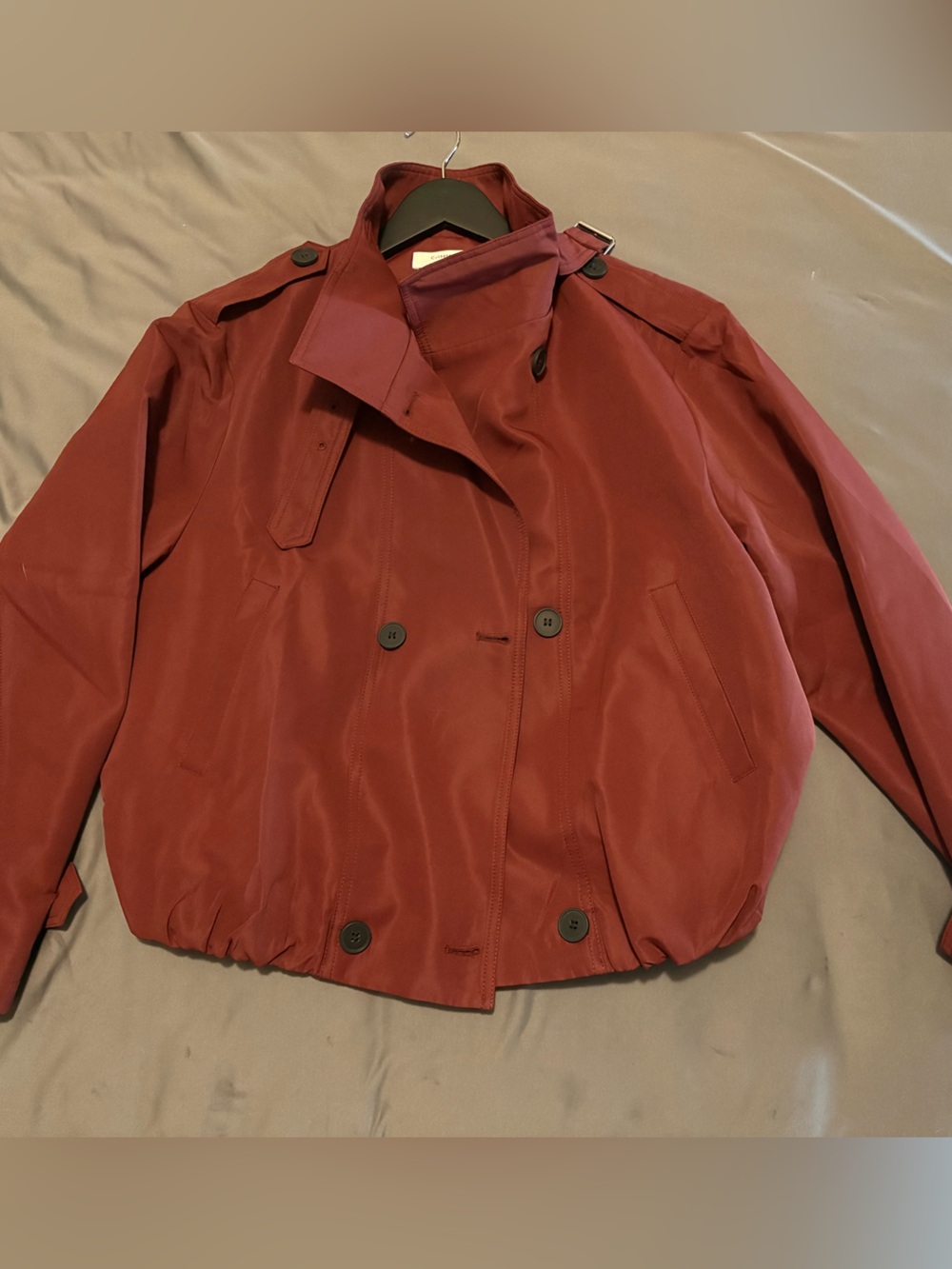 Commense Maroon Jacket Lightweight Button Front